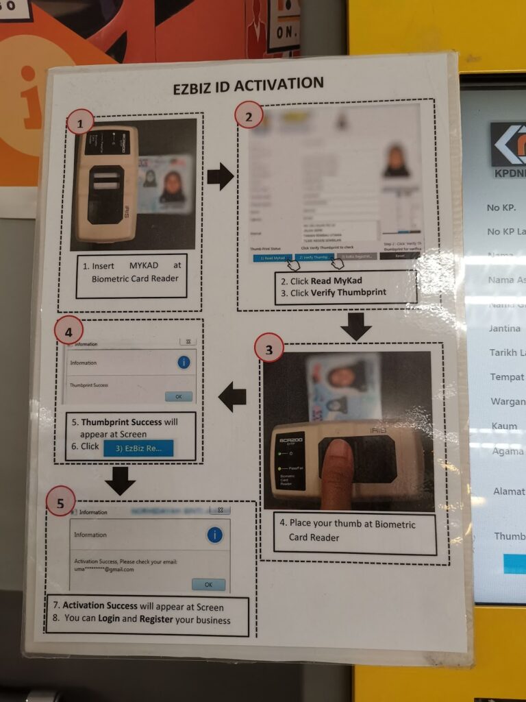 SSM self-service kiosk screen