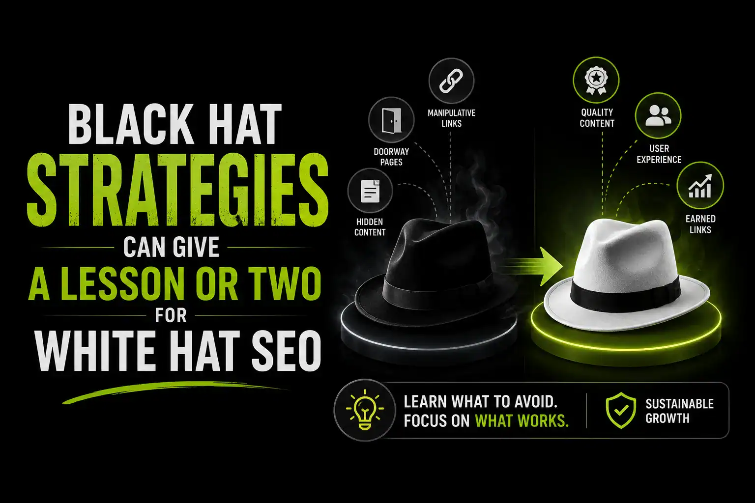 Black Hat Strategies can give a lesson or two for White Hat SEO.