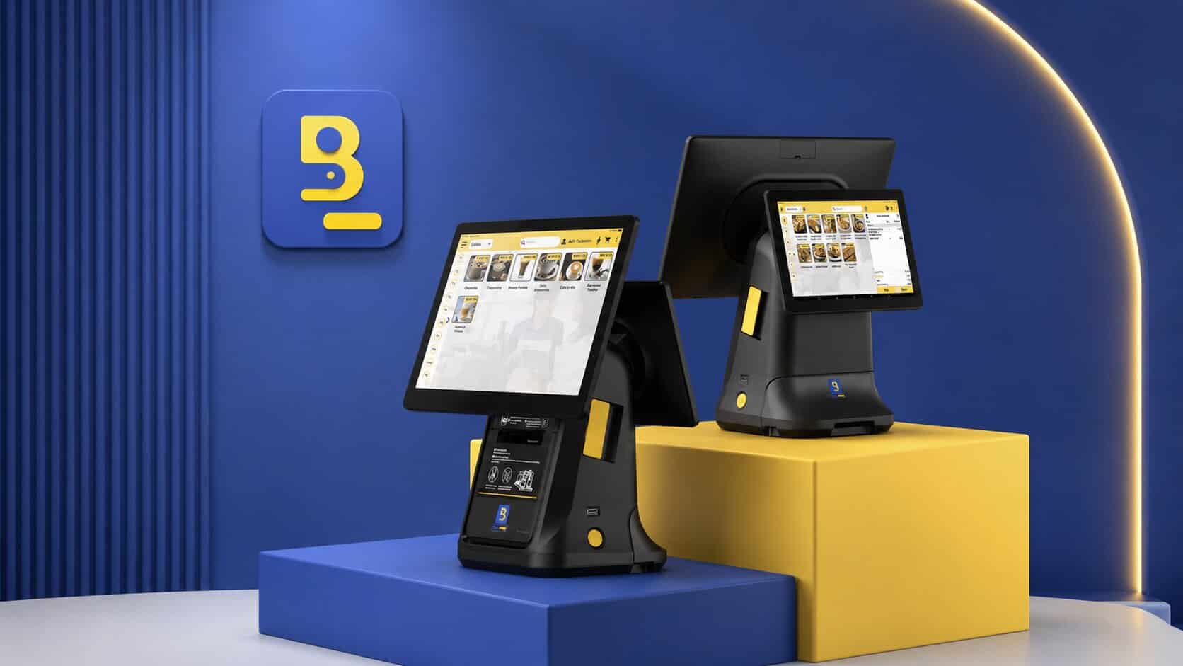 Two sleek POS terminals for retail transactions at Sterrific store.
