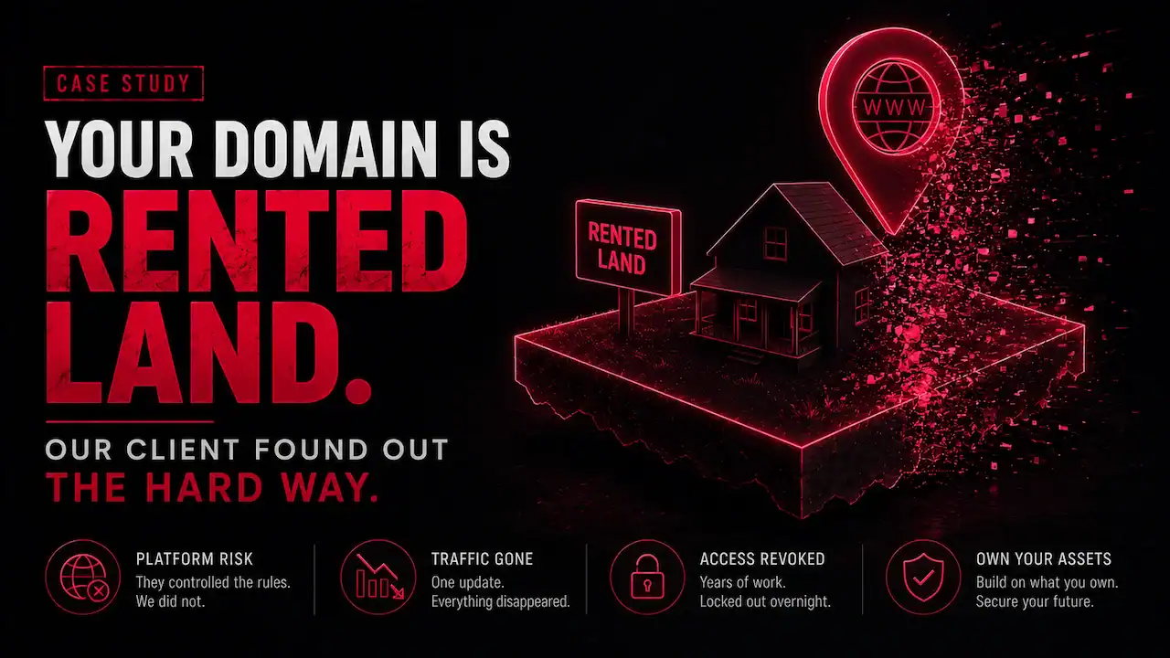 A business built on land it doesn't own — a case study about domain suspension in Malaysia.